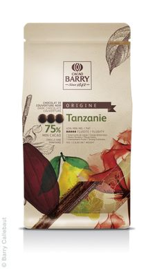 Екстра чорний шоколад Cacao Barry Tanzanie 75%, 1 кг