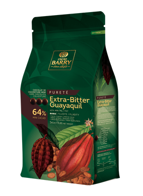 Екстра гіркий шоколад Cacao Barry Guayaquil 64%, 5 кг